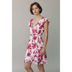 Free People French Quarter Floral Wrap Mini Dress‎ Size XS